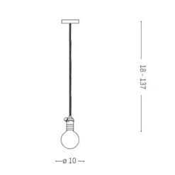 Lampade A Sospensione-Ideal Lux Doc sp1 lampada a sospensione vintage rame