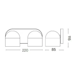 Applique Da Parete-Ideal Lux Dodo ap2 applique due luci orientabili ottone per interno