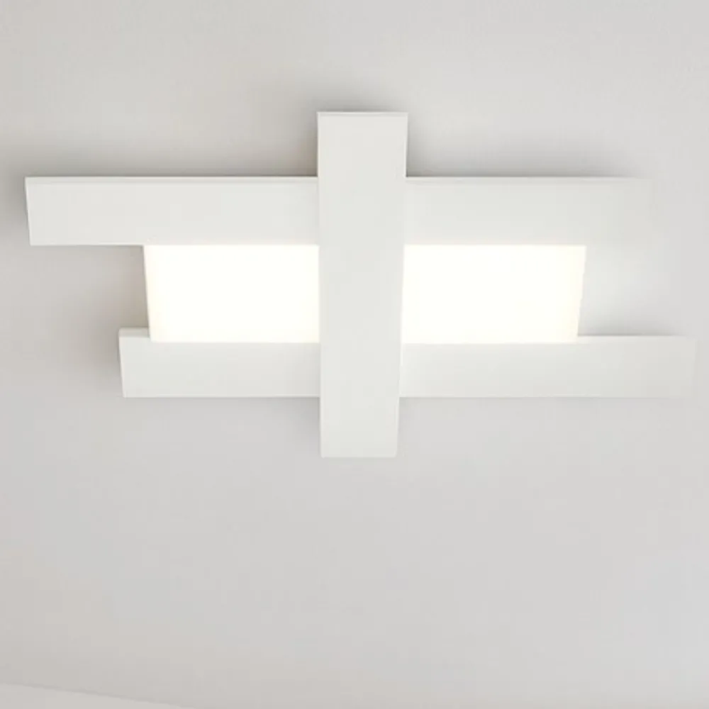 Plafoniere Moderne-Gea Luce Doha plafoniera camera da letto led 40w 3000k bianca moderna