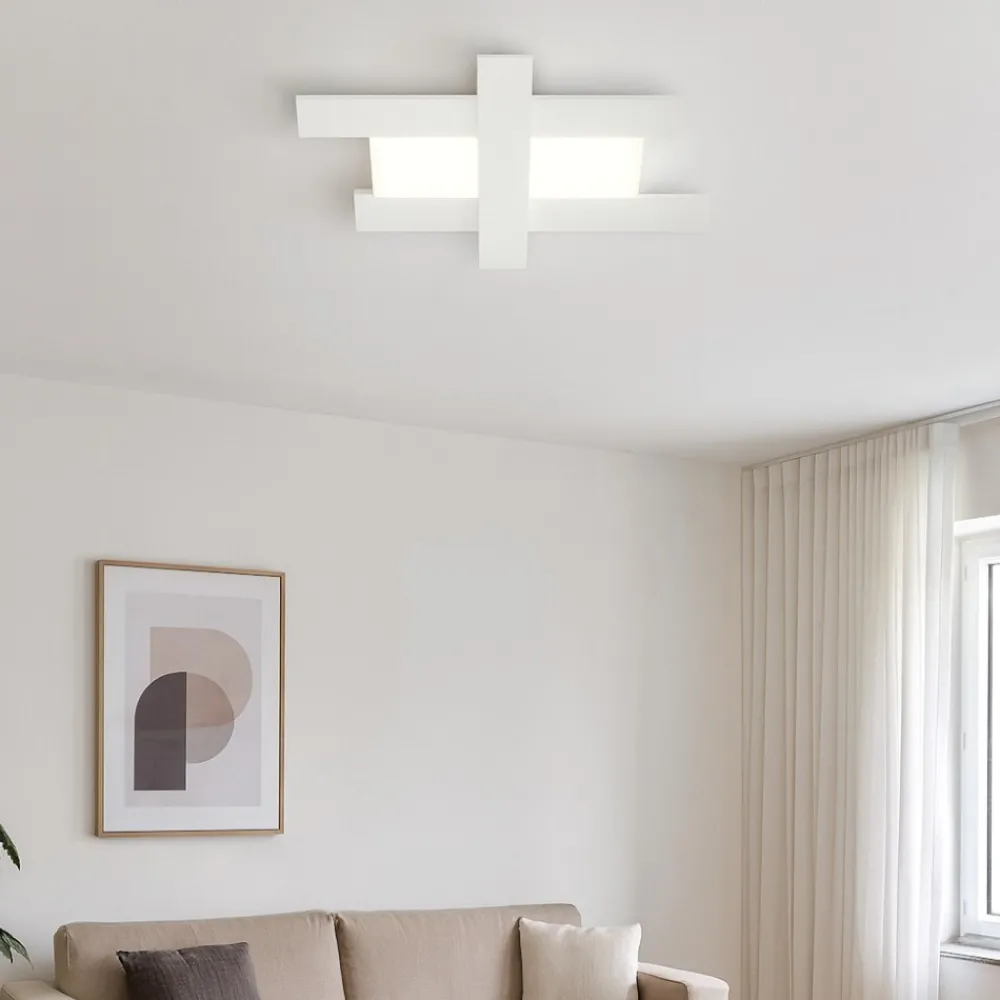 Plafoniere Moderne-Gea Luce Doha plafoniera led 50w 3000k bianca moderna