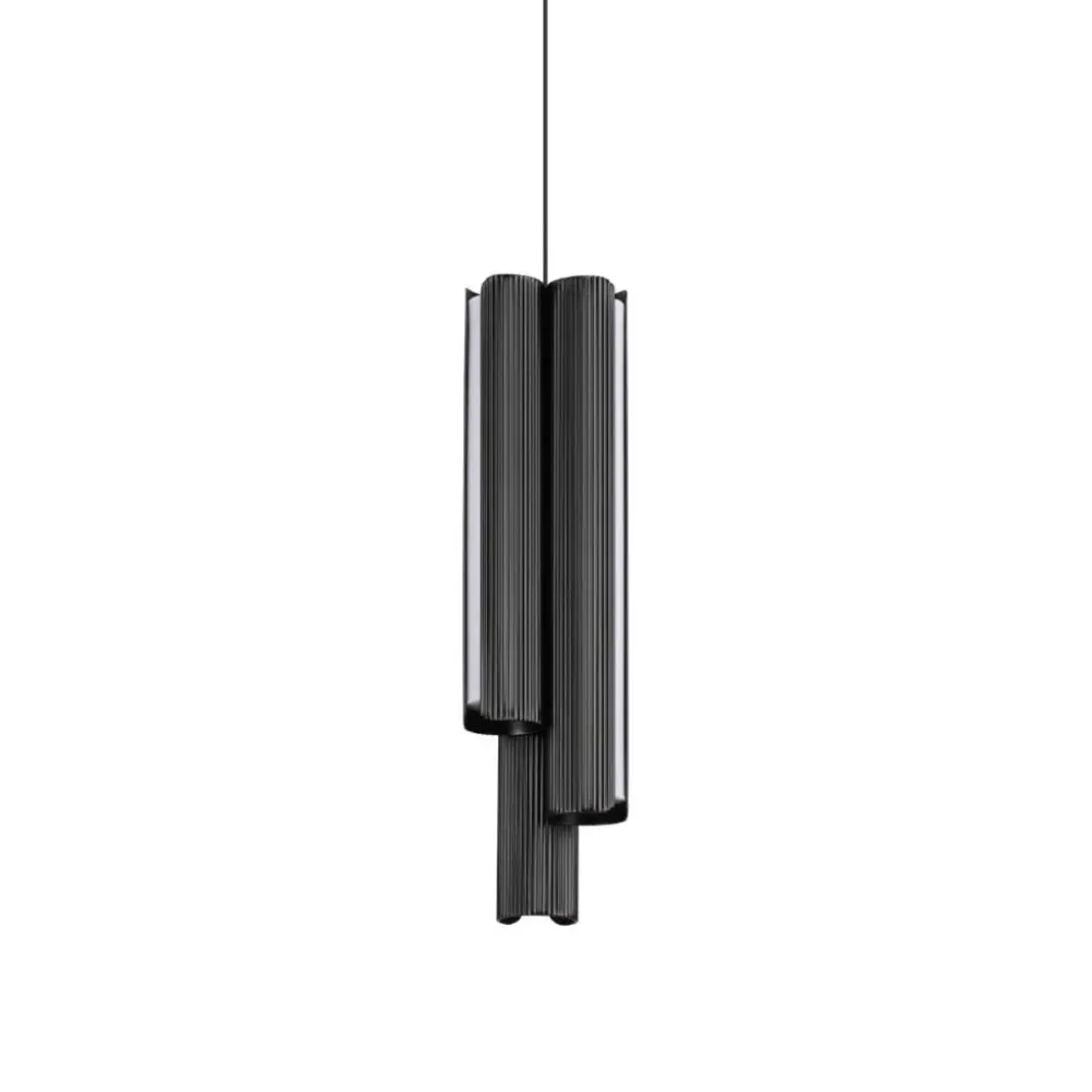 Lampade A Sospensione-Ideal Lux Dorica lampada a sospensione per comodino camera da letto nera led 3000k