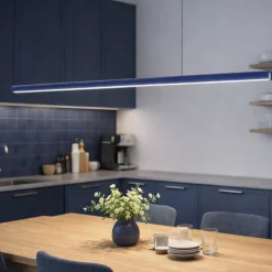 Lampadari Moderni-Ideal Lux Dorica lampadario moderno blu led 3000k dimmerabile