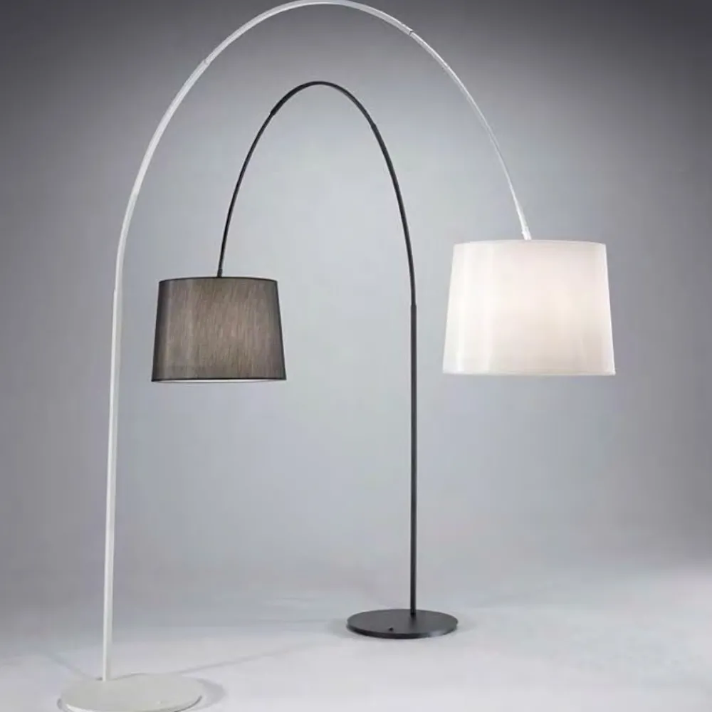 Lampade Da Terra-Ideal Lux Dorsale mpt1 lampada ad arco moderna bianca stelo squadrato