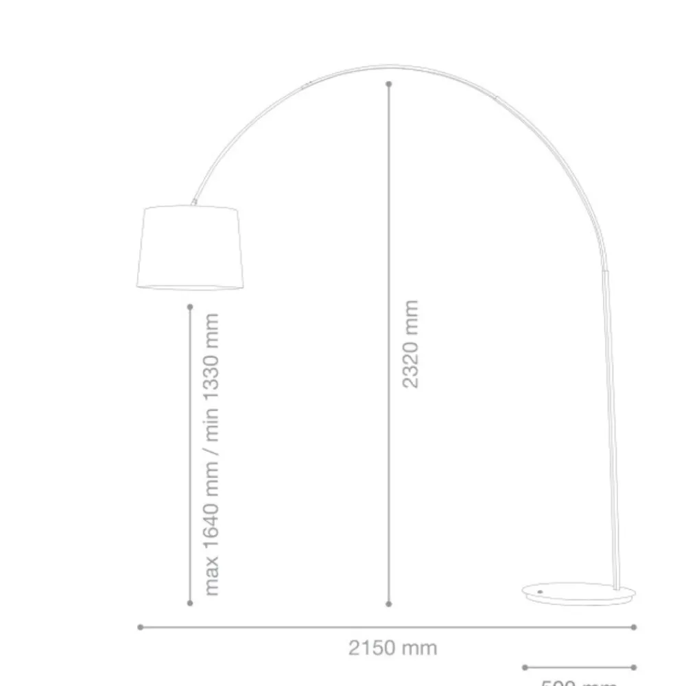 Lampade Da Terra-Ideal Lux Dorsale mpt1 lampada ad arco moderna bianca stelo squadrato