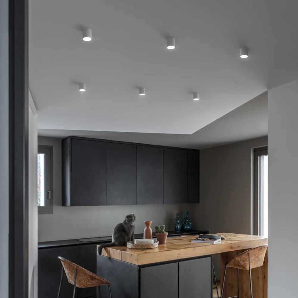 Faretti Da Soffitto-Ideal Lux Dot pl round mini faretto led 4.5w 3000k cilindro bianco