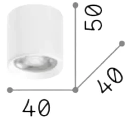 Faretti Da Soffitto-Ideal Lux Dot pl round mini faretto led 4.5w 3000k cilindro bianco