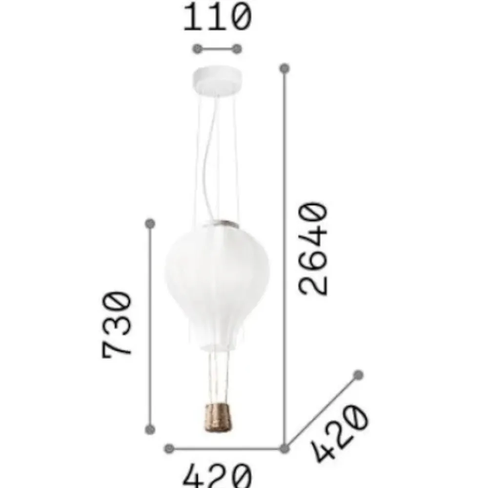Lampadari Moderni-Ideal Lux Dream big sp1 d42 lampadario mongolfiera per cameretta