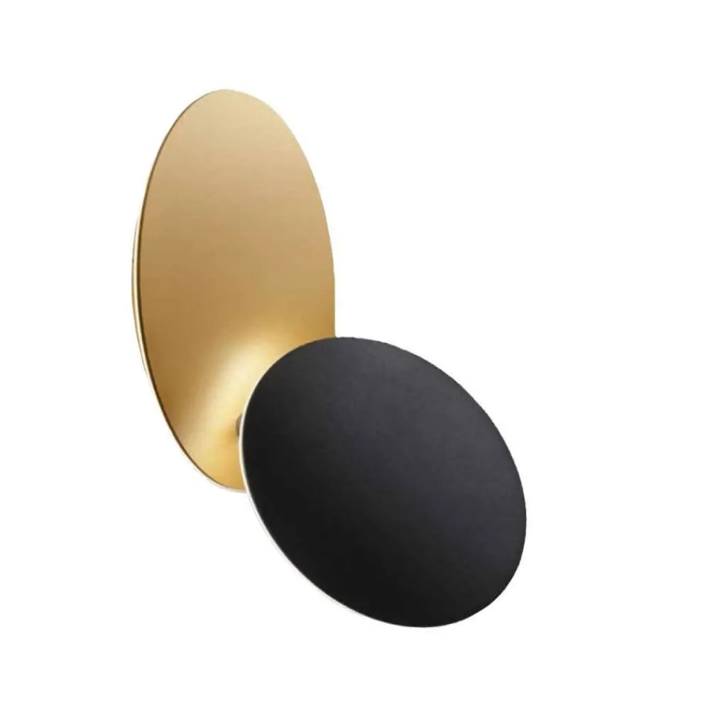 Applique Da Parete-Perenz Illuminazione Drum perenz applique moderna nero oro orientabile led 33w 3000k