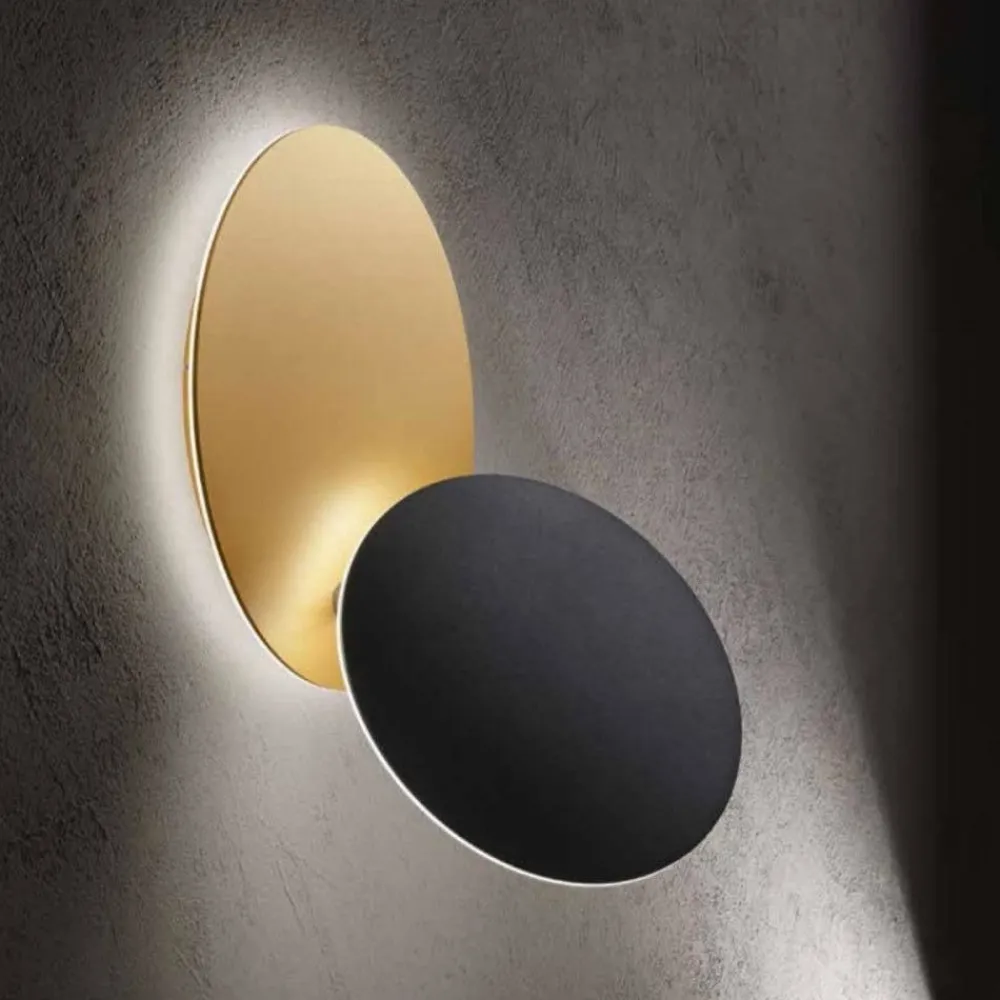Applique Da Parete-Perenz Illuminazione Drum perenz applique moderna nero oro orientabile led 33w 3000k