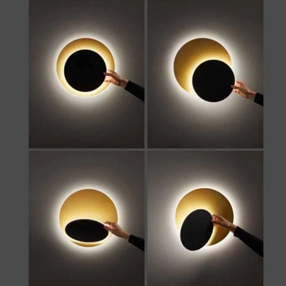 Applique Da Parete-Perenz Illuminazione Drum perenz applique moderna nero oro orientabile led 33w 3000k