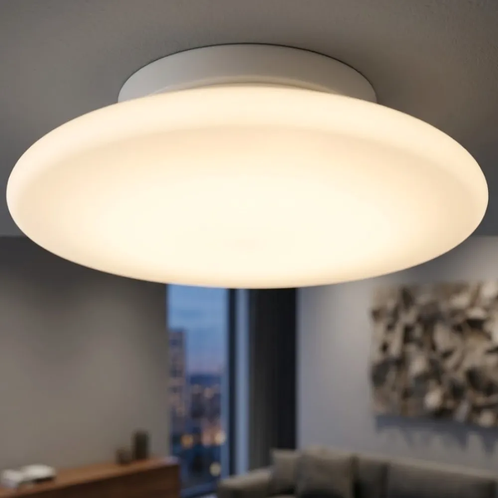 Plafoniere Moderne-Stilnovo Dynamic plafoniera moderna 21w 3000k vetro bianco ip44