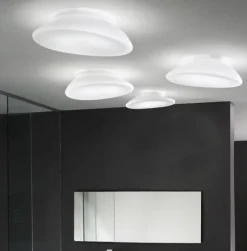 Plafoniere Moderne-Stilnovo Dynamic plafoniera moderna 21w 3000k vetro bianco ip44