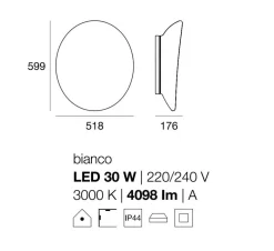Plafoniere Moderne-Stilnovo Dynamic plafoniera moderna 21w 3000k vetro bianco ip44