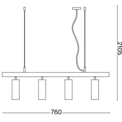 Lampadari Cucina-Ideal Lux Dynamite lampadario per cucina sp4 oro nero