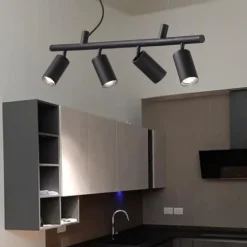 Lampadari Cucina-Ideal Lux Dynamite sp4 lampadario nero per isola cucina
