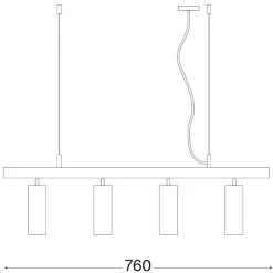 Lampadari Cucina-Ideal Lux Dynamite sp4 lampadario nero per isola cucina