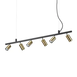 Lampadari Cucina-Ideal Lux Dynamite sp6 lampadario luci orientabili nero oro