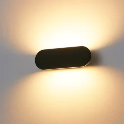 Applique Da Parete-Ideal Lux Echo ap d40 applique led 20w 3000k nero design doppio fascio