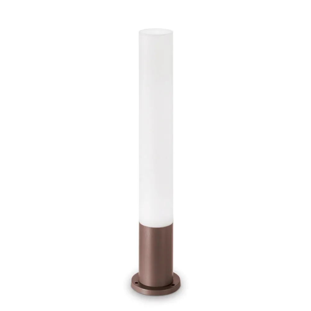 Lampioni Da Giardino-Ideal Lux Edo outdoor pt1 round lampione per esterno giardino tubolare ip44 marrone