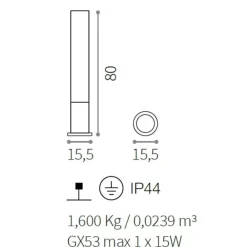 Lampioni Da Giardino-Ideal Lux Edo outdoor pt1 round lampione per esterno giardino tubolare ip44 marrone