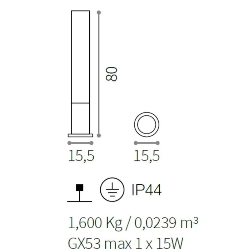 Lampioni Da Giardino-Ideal Lux Edo outdoor pt1 round lampione per esterno giardino tubolare ip44 marrone
