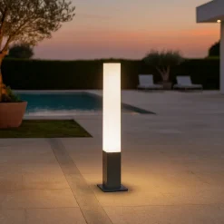 Lampioni Da Giardino-Ideal Lux Edo outdoor pt1 squarelampioncino da giardino ip44 antracite