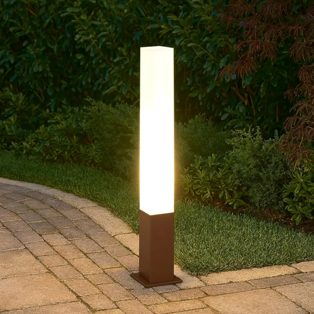Lampioni Da Giardino-Ideal Lux Edo pt1 lampione per giardino esterno ip44 marrone