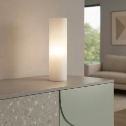 Lampade Da Tavolo-Ideal Lux Edo tl1 big lampada da tavolo cilindro vetro bianco
