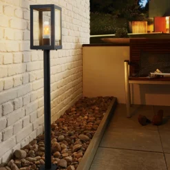 Lampioni Da Giardino-Eglo alamonte lampione da giardino lanterna nero