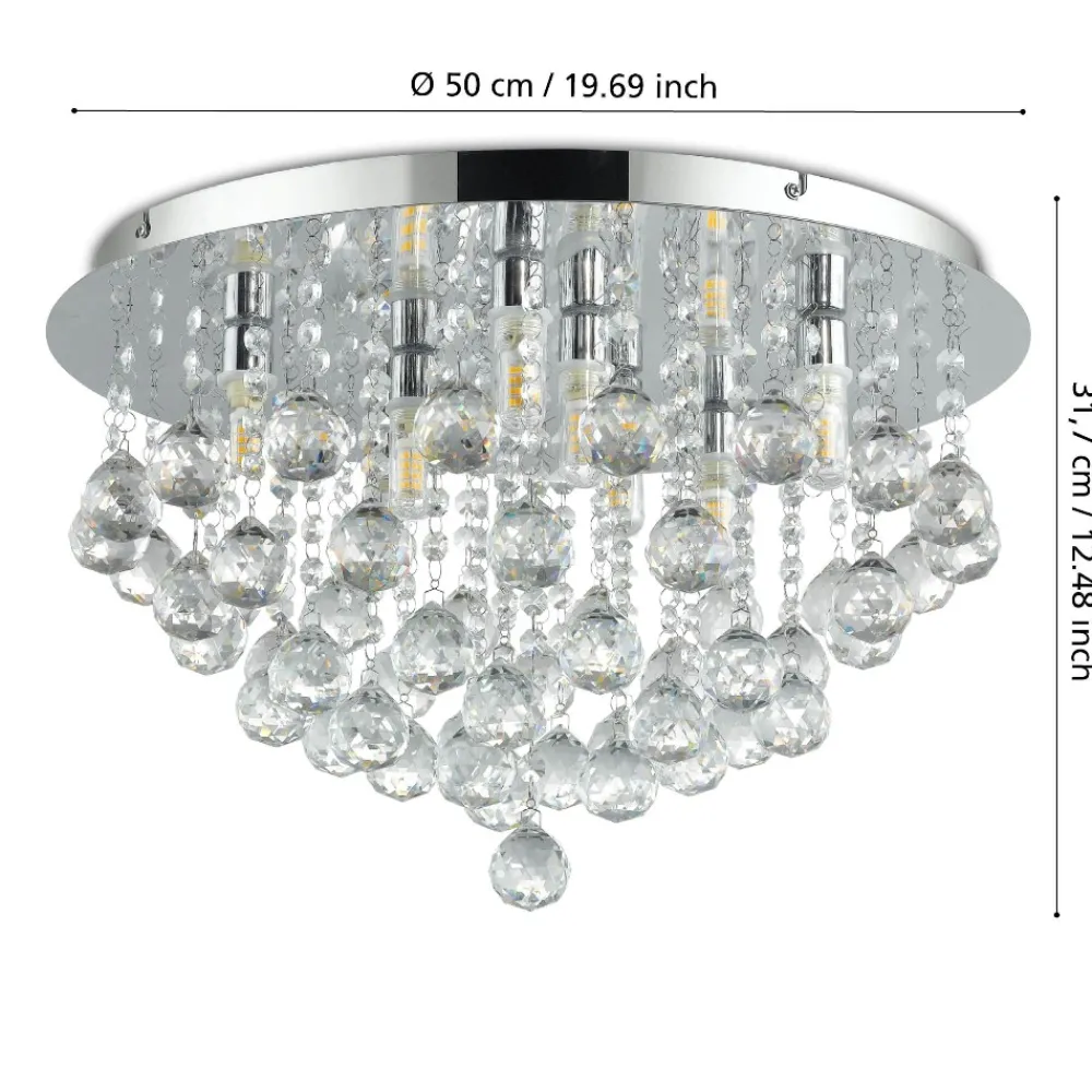 Plafoniere Moderne-Eglo almonte plafoniera camera da letto con pendenti ip44 g9 3000k