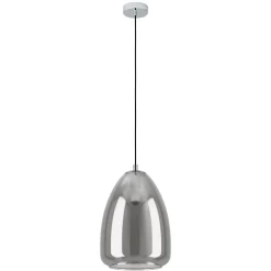 Lampade A Sospensione-Eglo alobrase lampada a sospensione 30cm vetro fume specchiato
