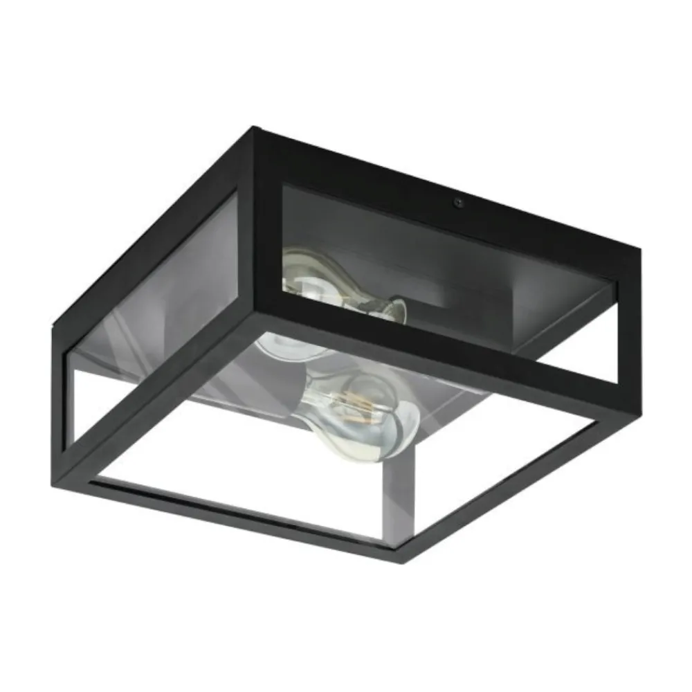 Plafoniere Bagno-Eglo amezola plafoniera da bagno quadrata moderna in vetro ip44
