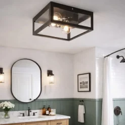 Plafoniere Bagno-Eglo amezola plafoniera da bagno quadrata moderna in vetro ip44