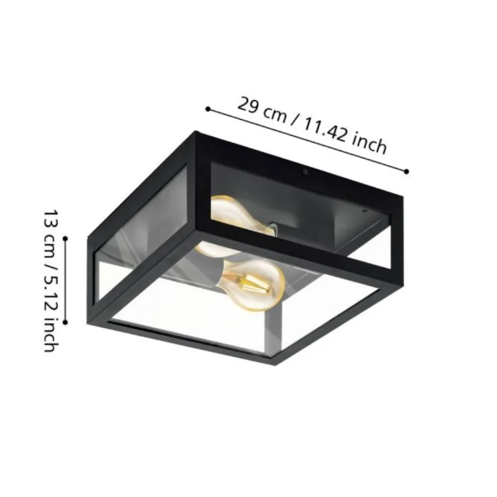 Plafoniere Bagno-Eglo amezola plafoniera da bagno quadrata moderna in vetro ip44