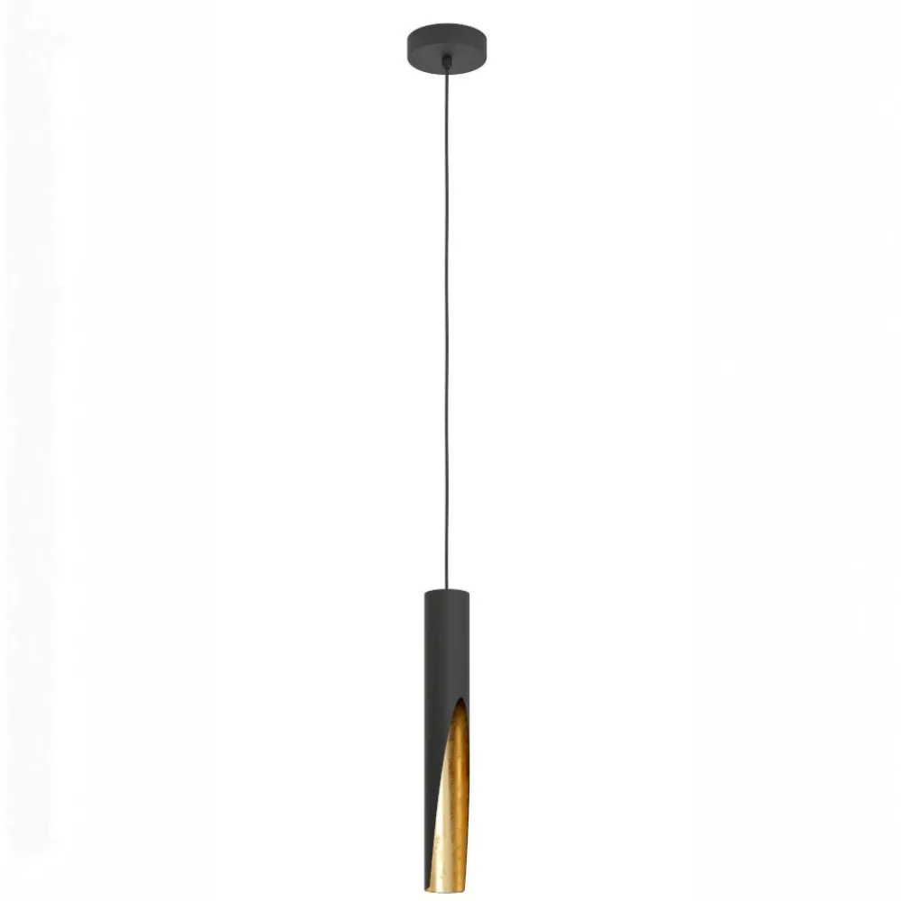 Lampade A Sospensione-Eglo barbotto lampada a sospensione moderna cilindro oro nero per isola