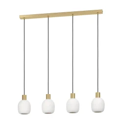 Lampadari Moderni-Eglo batista lampadario moderno binario 4 luci oro da tavolo