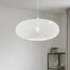 Lampadari Moderni-Eglo campilo lampadario cestino bianco fili intrecciati di carta