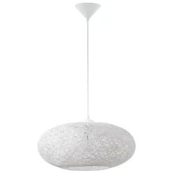 Lampadari Moderni-Eglo campilo lampadario cestino bianco fili intrecciati di carta