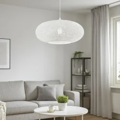 Lampadari Moderni-Eglo campilo lampadario cestino bianco fili intrecciati di carta