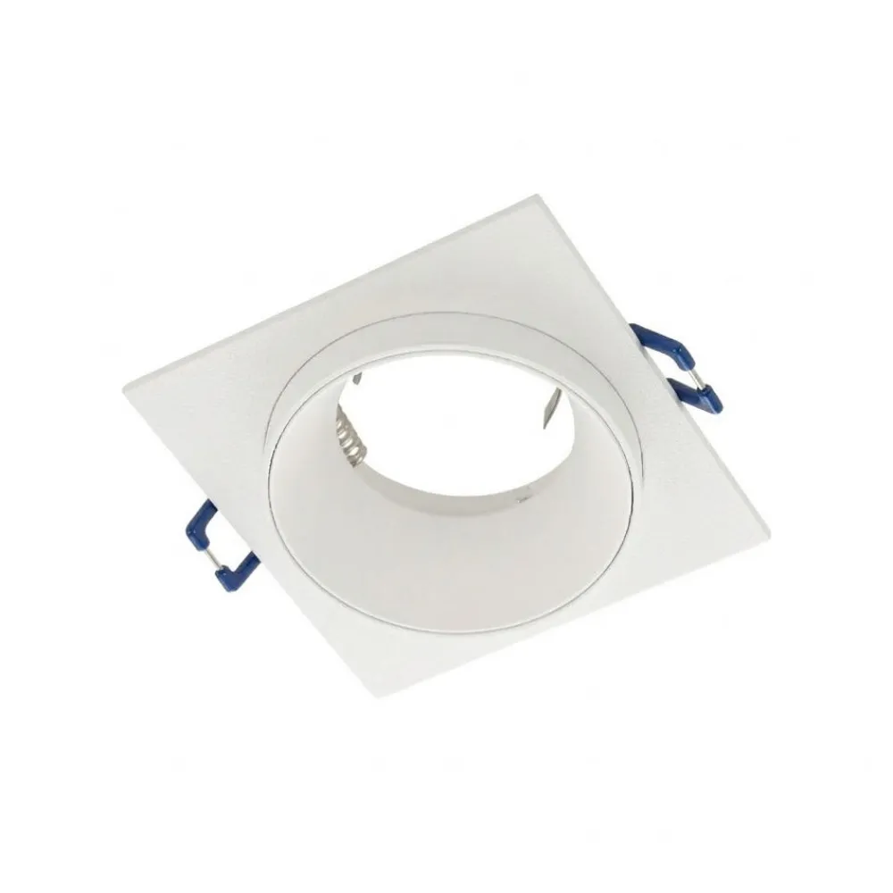 Faretti Da Incasso-Eglo carosso faretto da incasso a soffitto quadrato bianco nero