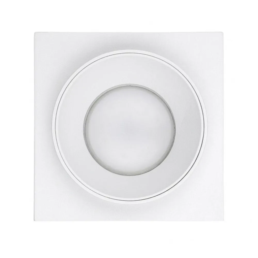 Faretti Da Incasso-Eglo carosso faretto da incasso a soffitto quadrato bianco nero