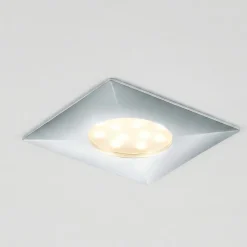 Faretti Da Incasso-Eglo faretto da incasso a soffitto led 6w 3000k cromato quadrato fp