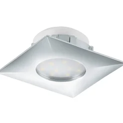 Faretti Da Incasso-Eglo faretto da incasso a soffitto led 6w 3000k cromato quadrato fp