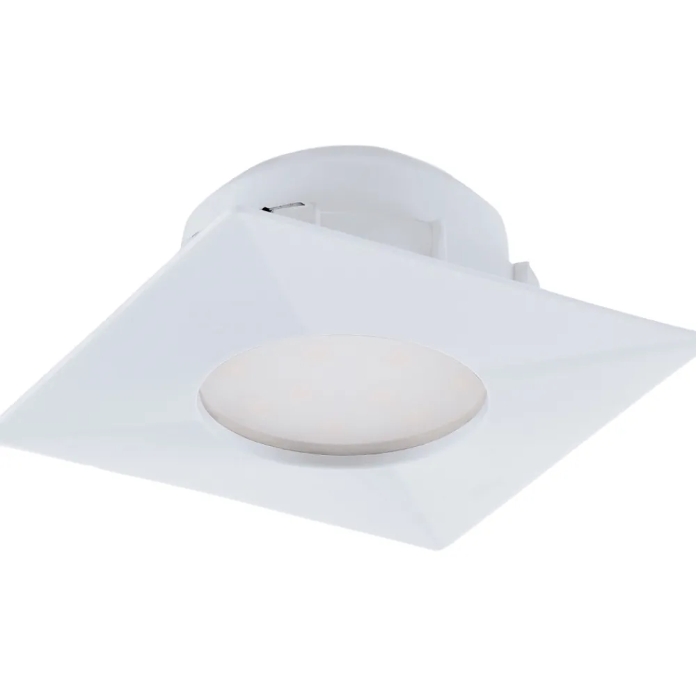 Faretti Da Incasso-Eglo faretto da incasso a soffitto led 6w 3000k quadrato bianco fp
