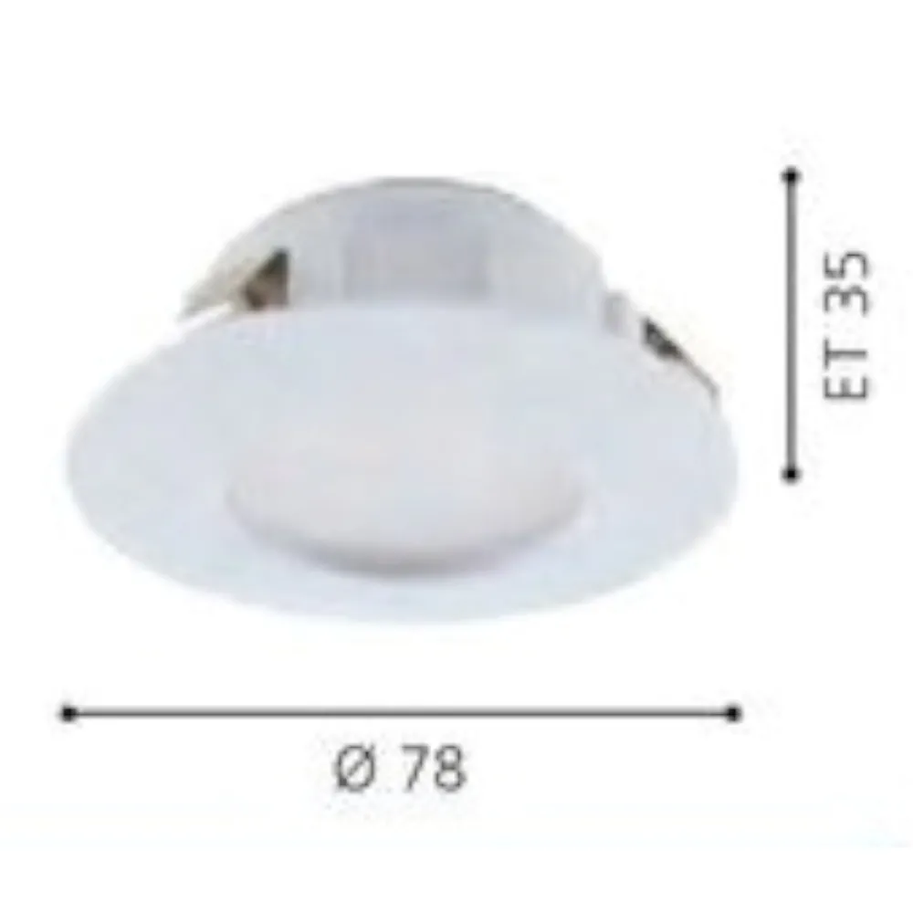 Faretti Da Incasso-Eglo faretto da incasso 6w 3000k bianco rotondo fp
