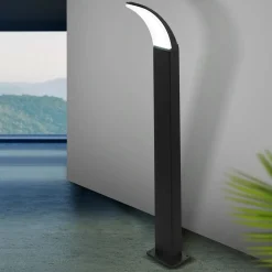 Lampioni Da Giardino-Eglo fiumicino lampione da giardino led 11w 3000k moderno nero