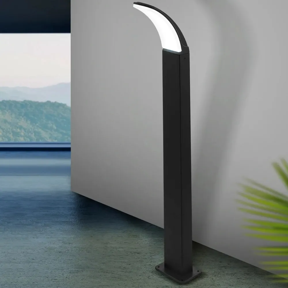 Lampioni Da Giardino-Eglo fiumicino lampione da giardino led 11w 3000k moderno nero