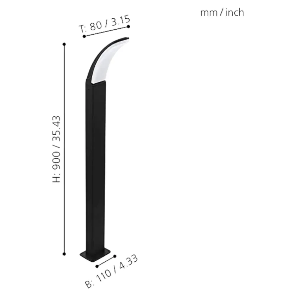 Lampioni Da Giardino-Eglo fiumicino lampione da giardino led 11w 3000k moderno nero