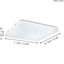 Plafoniere Moderne-Eglo frania plafoniera bianca led 17w 3000k effetto cristalli