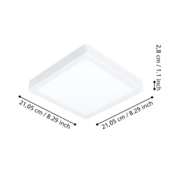 Plafoniere Bagno-Eglo fueva plafoniera da bagno bianca quadrata led 16w da 2700k a 65000k dimmerabile